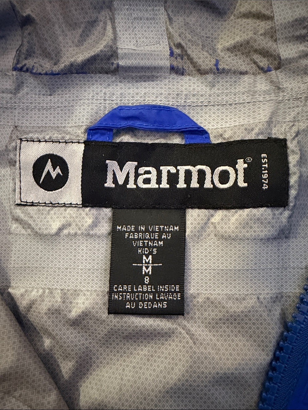 Marmot Kids Hooded Rain Jacket - Bright Blue - Picture 2 of 3